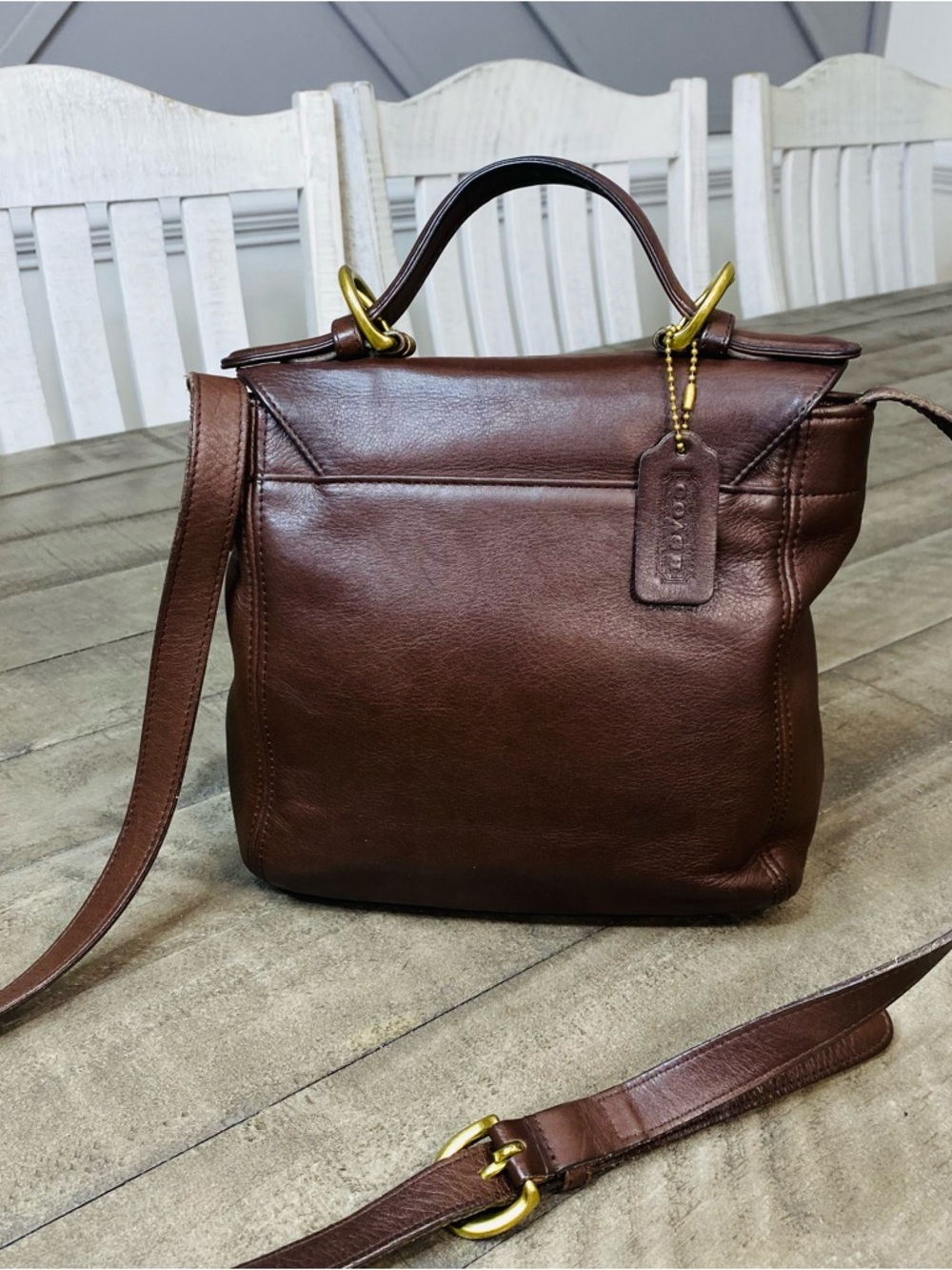 Coach Soho Legacy Top Handle Bag (Style No. 4158) Vintage Brown Leather - Picture 4 of 10